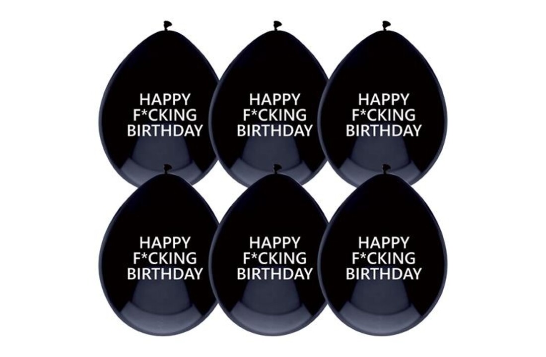 Ballonnen Happy f*cking birthday - 6 stuks