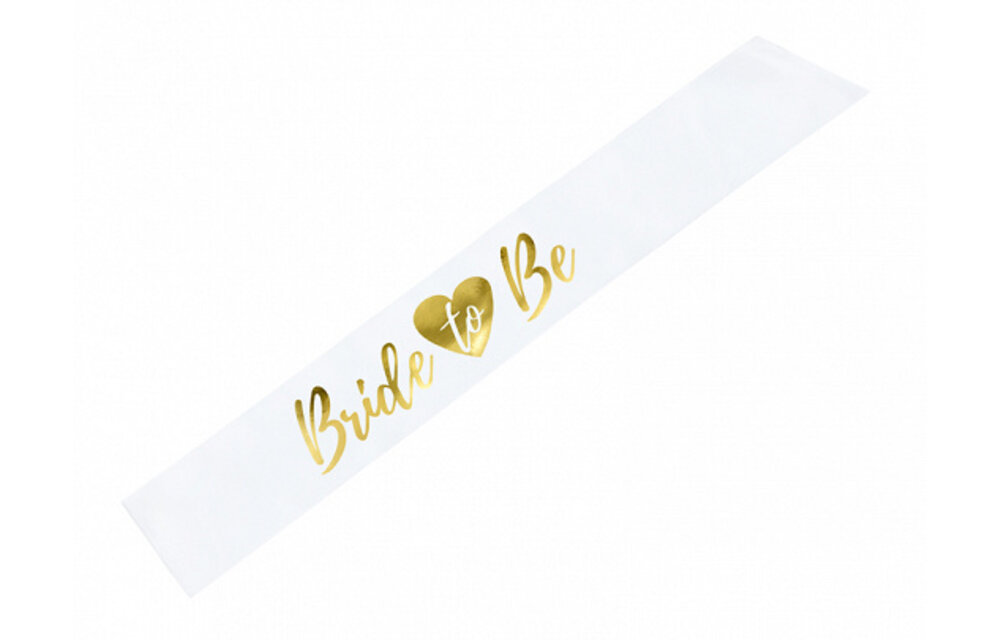 Bride to be sjerp / sash | Wit met gouden tekst | Vrijgezellenfeest