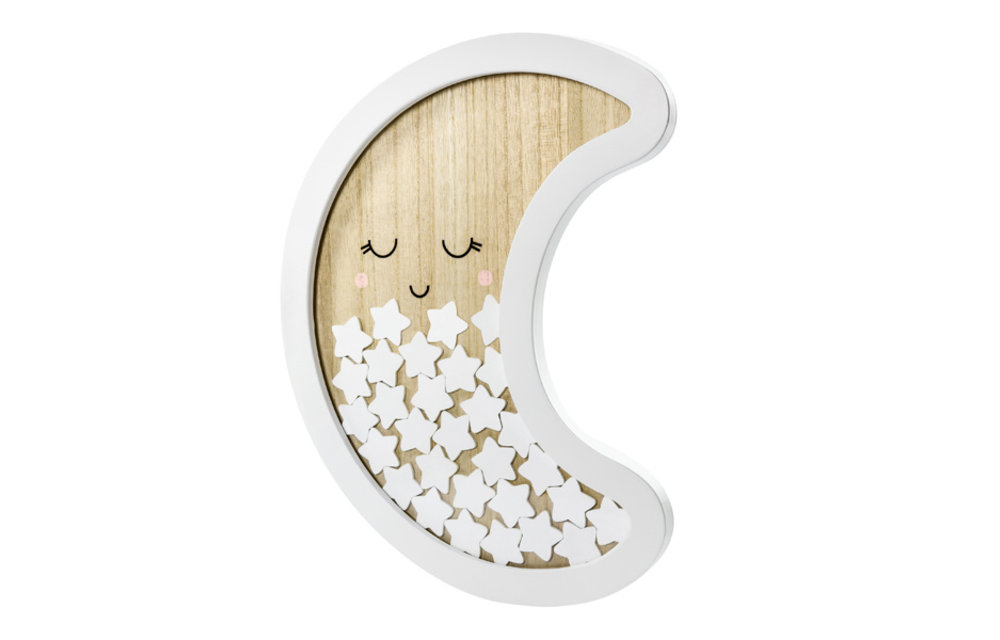 Maan & sterren houten gastenboek | 30 sterren | Babyshower | Geboorte