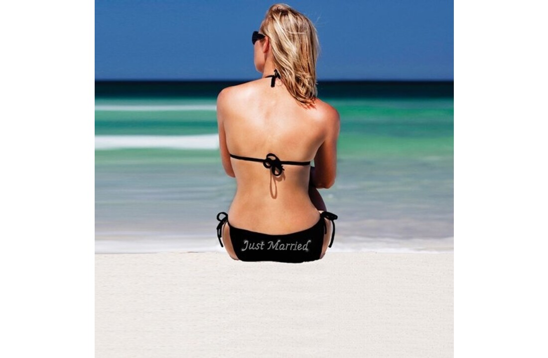 Bikini Just Married | Zwart | Bruiloft | Huwelijksreis