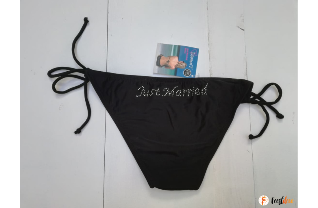 Bikini Just Married | Zwart | Bruiloft | Huwelijksreis
