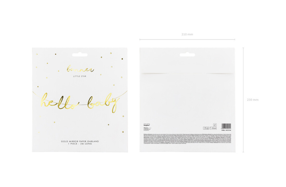 Slinger Hello Baby | Goud | Babyshower | Geboorte | 2 meter