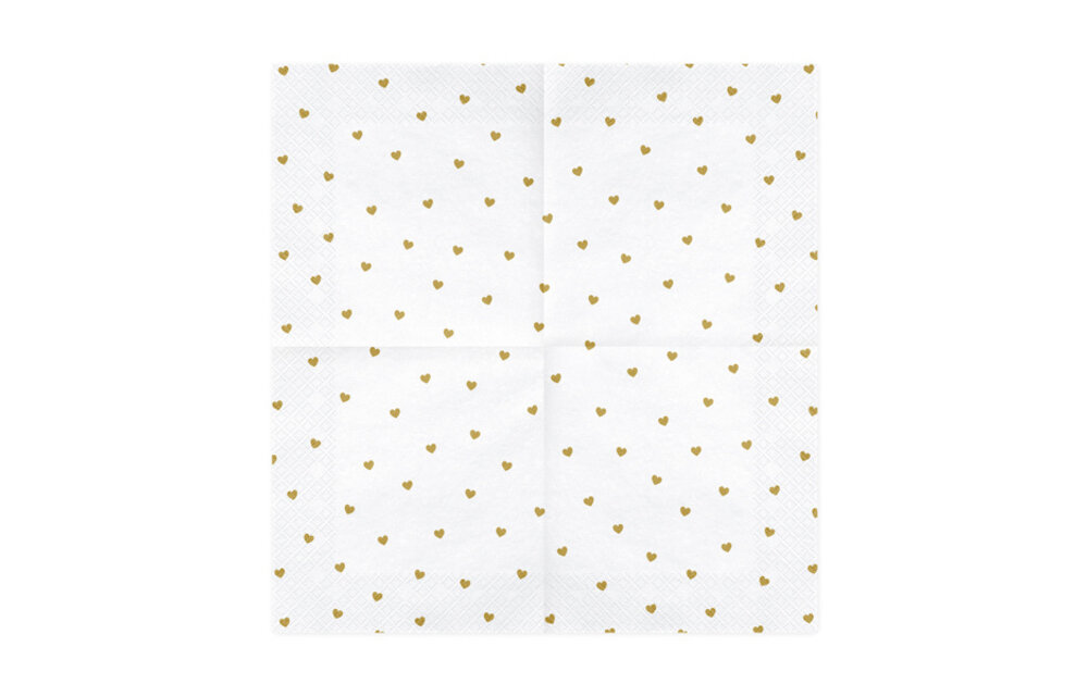Servetten hartjes | goud | 20 stuks
