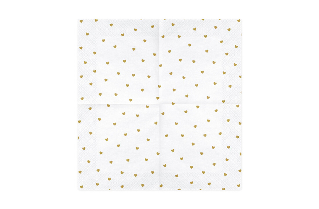 Servetten hartjes | goud | 20 stuks