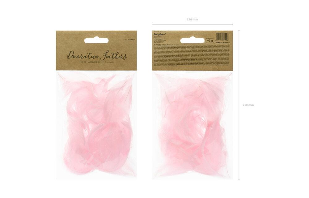 Roze decoratieve veren - 3 gram