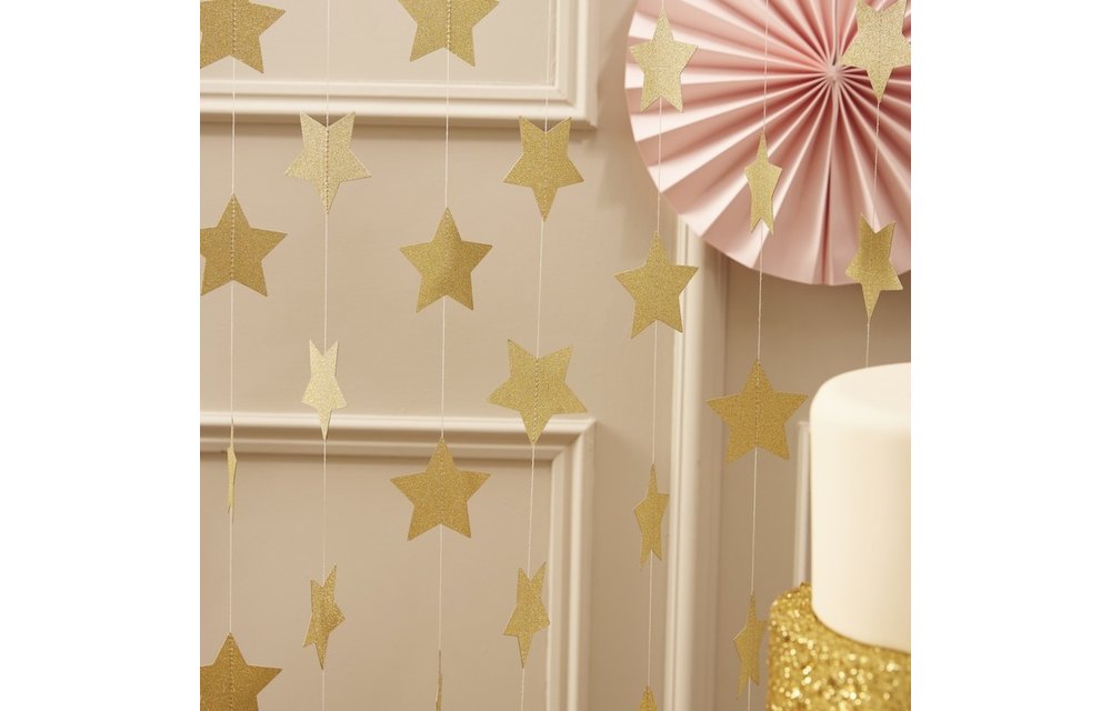 Slinger gouden sterren glitters | 5 meter