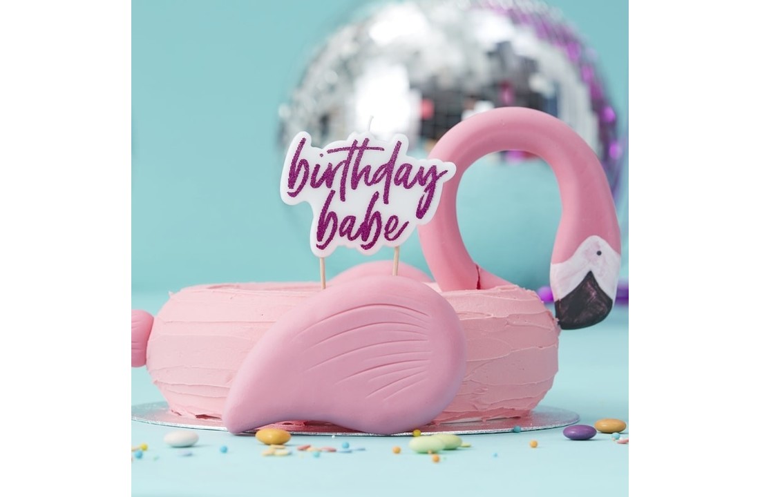 Birthday Babe | Verjaardagskaars | Roze glitters