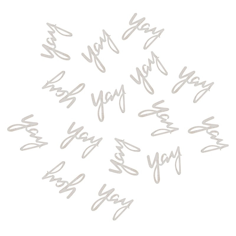 Houten tafelconfetti - Yay (25 stuks)