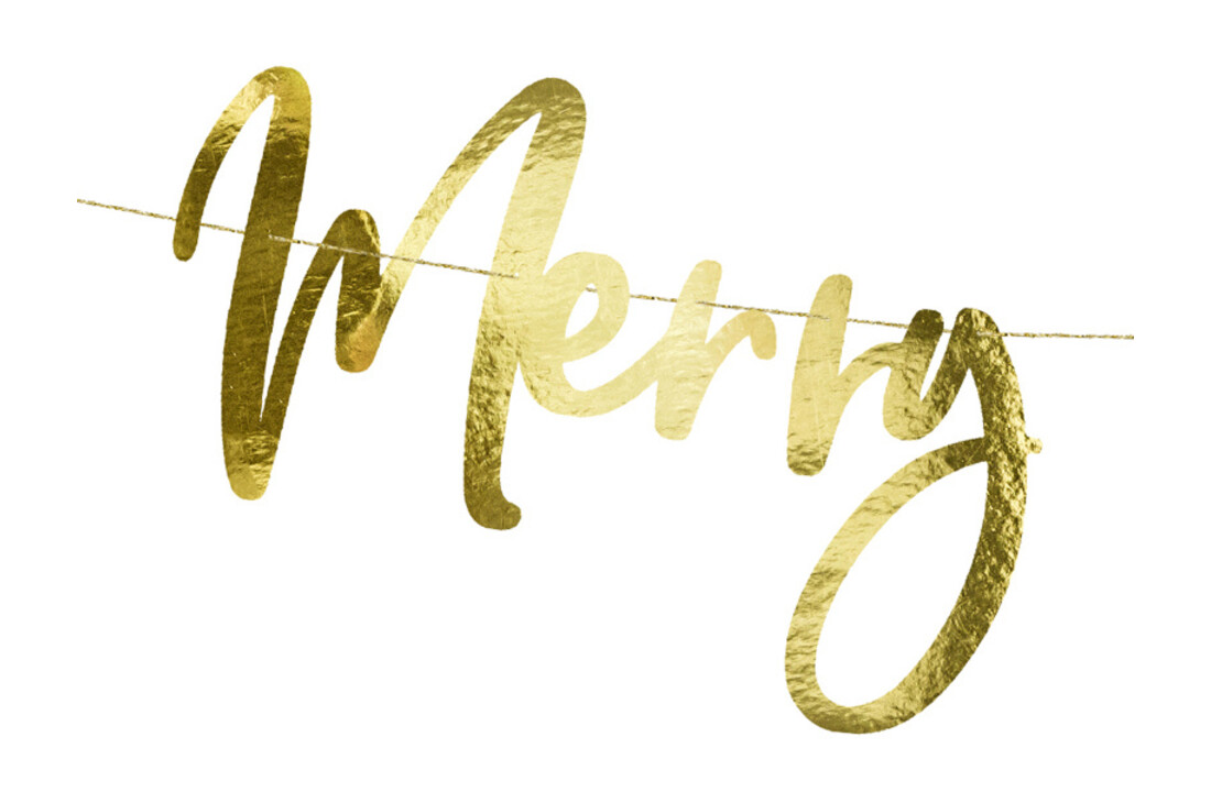 Merry Christmas gouden slinger