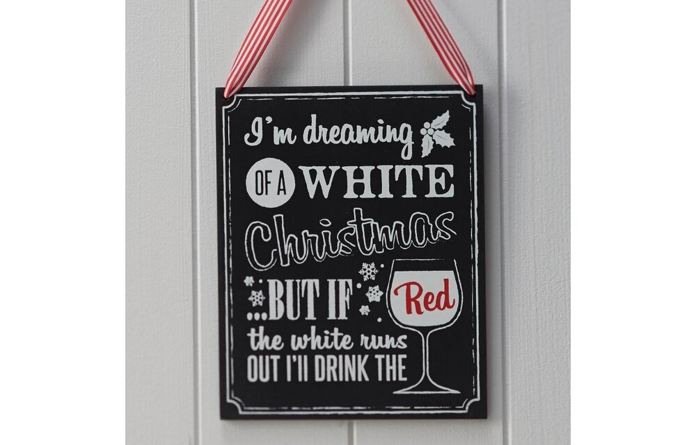 I'm dreaming of a white Christmas - houten krijtbord