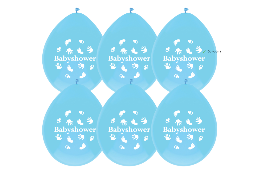 Ballonnen babyshower blauw - 6 stuks