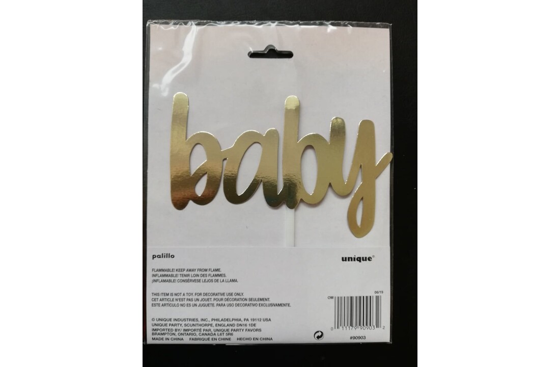 Baby taarttopper goud