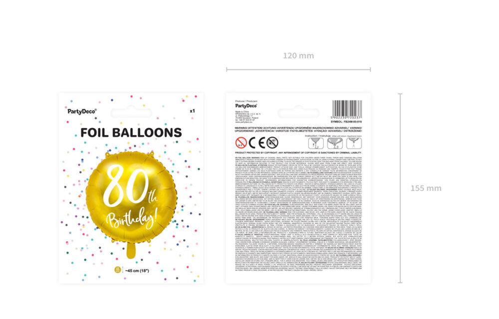 Folieballon 80th birthday - 80e verjaardag