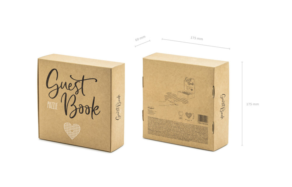 Gastenboek puzzelhart kraft - 85 stukjes
