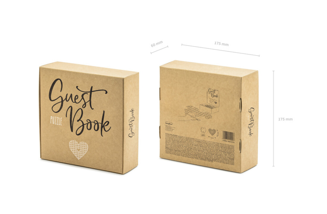 Gastenboek puzzelhart kraft - 85 stukjes