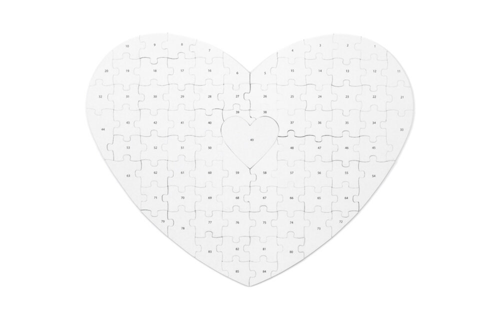 Gastenboek puzzelhart kraft - 85 stukjes