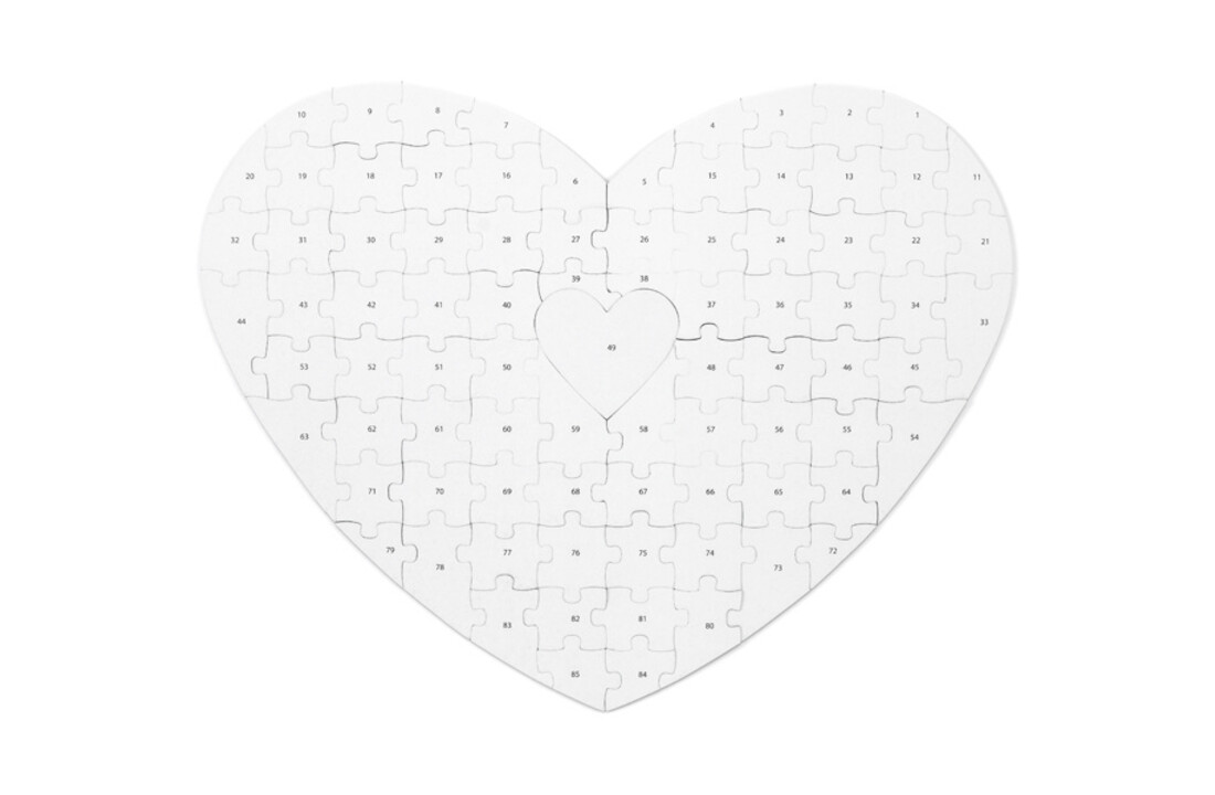 Gastenboek puzzelhart kraft - 85 stukjes