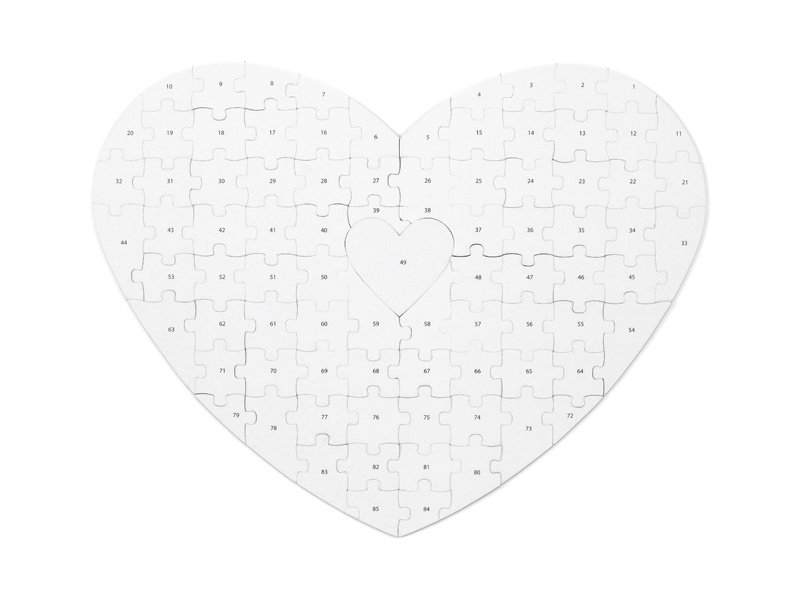 Gastenboek puzzelhart kraft - 85 stukjes
