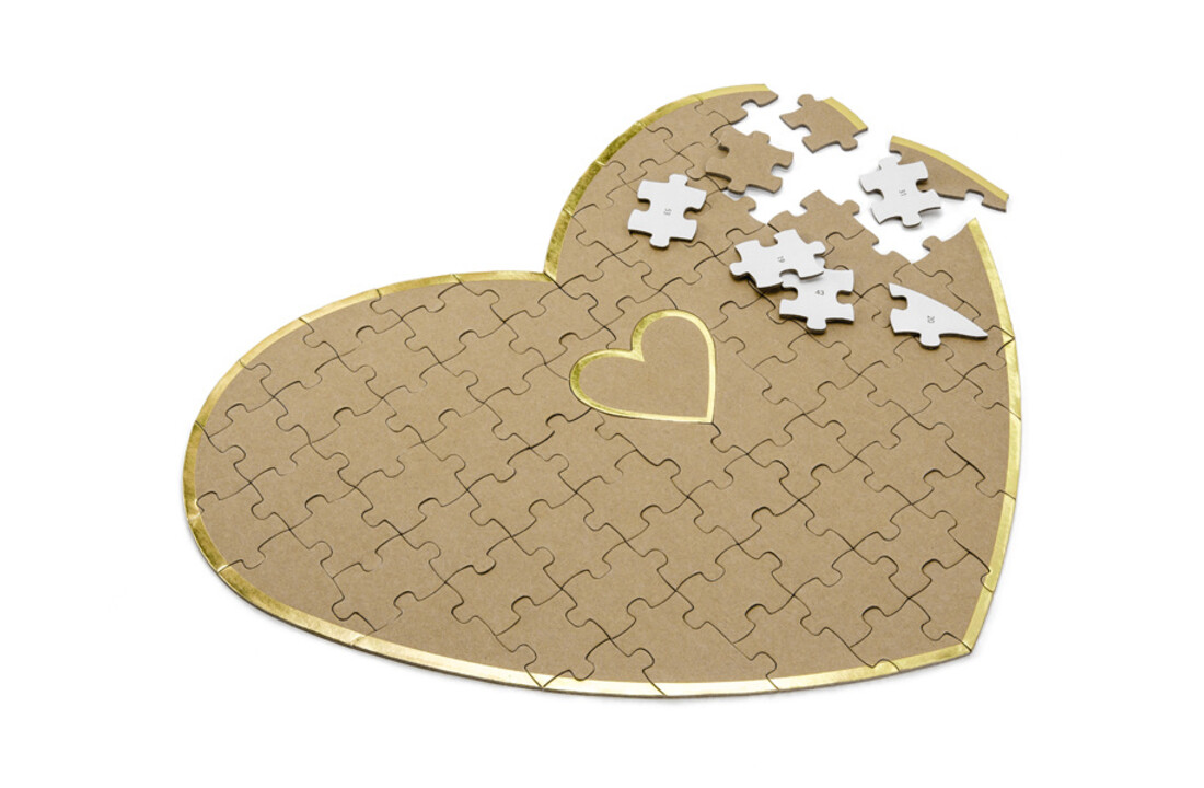 Gastenboek puzzelhart kraft - 85 stukjes