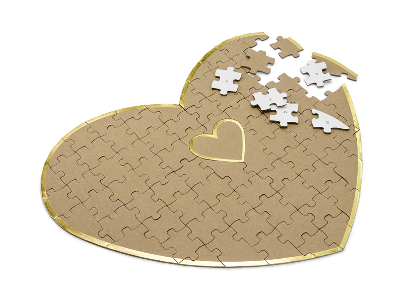 Gastenboek puzzelhart kraft - 85 stukjes