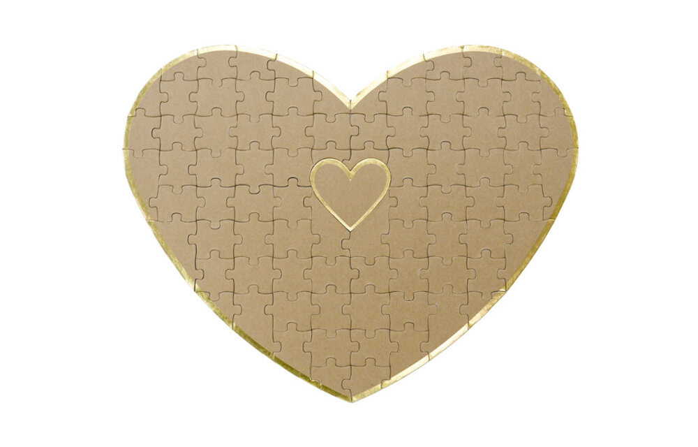 Gastenboek puzzelhart kraft - 85 stukjes