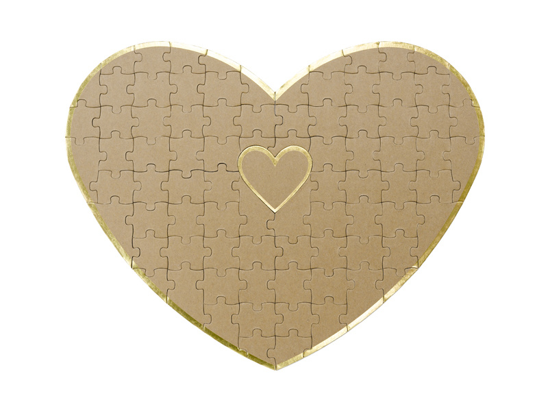Gastenboek puzzelhart kraft - 85 stukjes