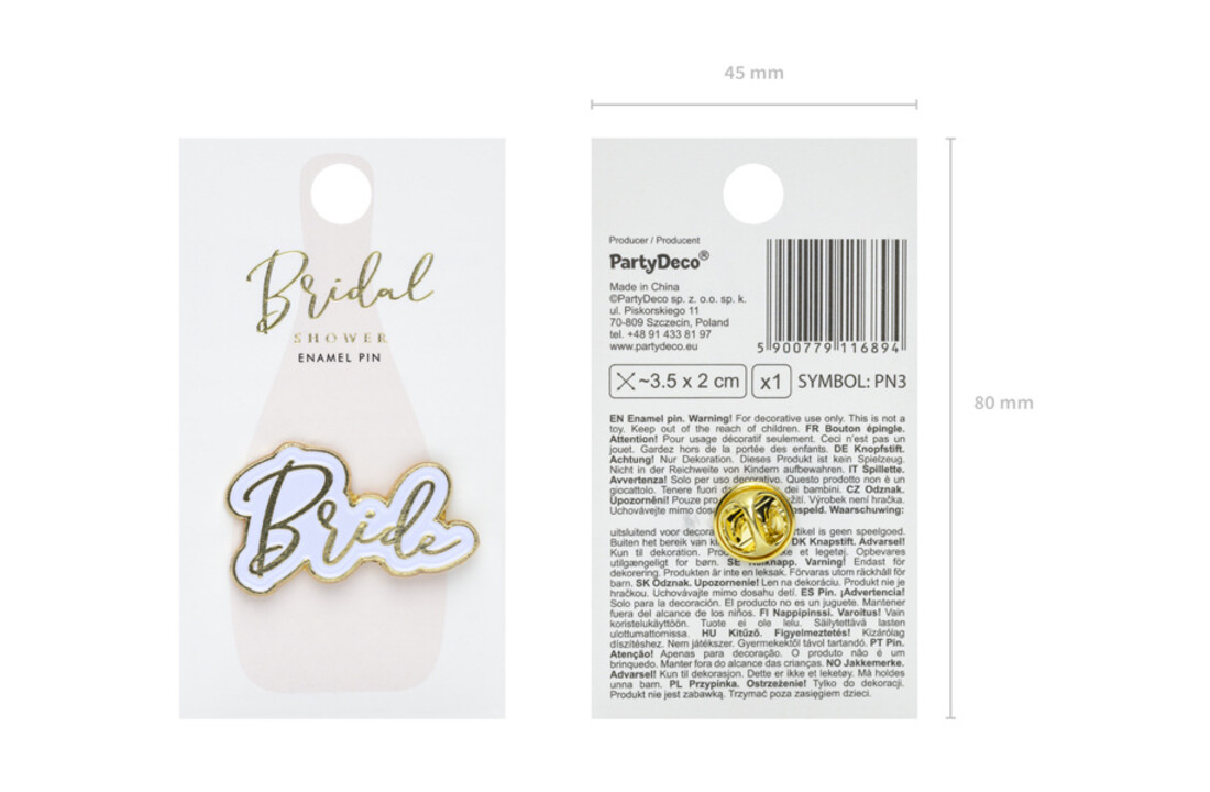 Bride metalen pin broche