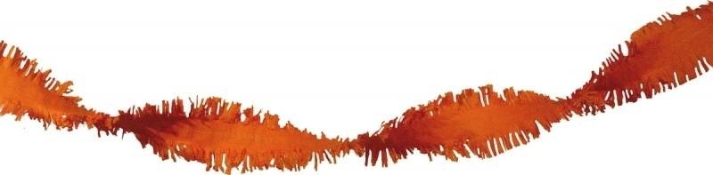Crepe garland oranje - 24 meter - brandvertragend