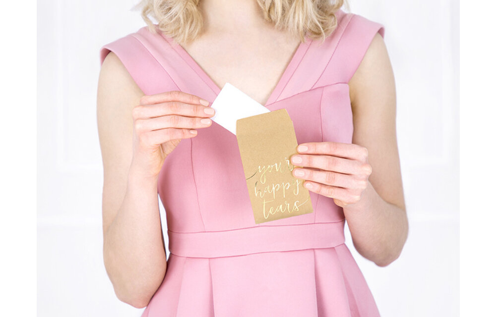 Zakdoekjes - Your happy tears - kraft/goud - 10 stuks