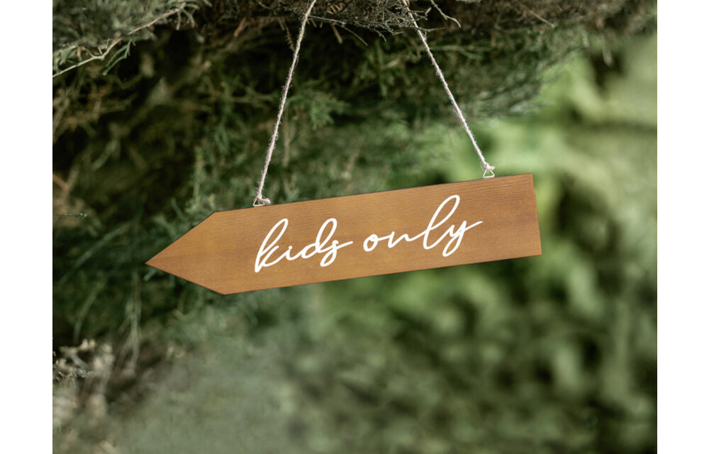 Houten wegwijzer pijl - Kids only