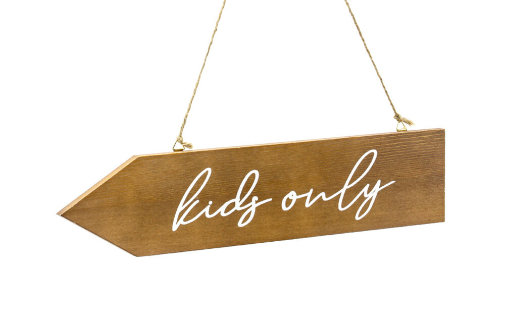 Houten wegwijzer pijl - Kids only