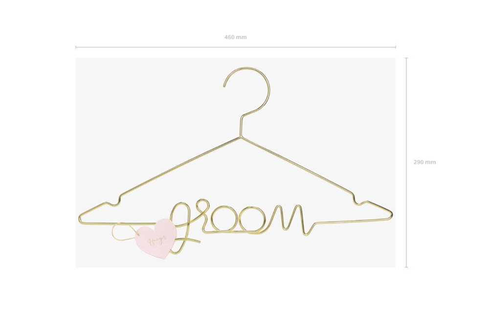 Kledinghanger groom - goud metaal