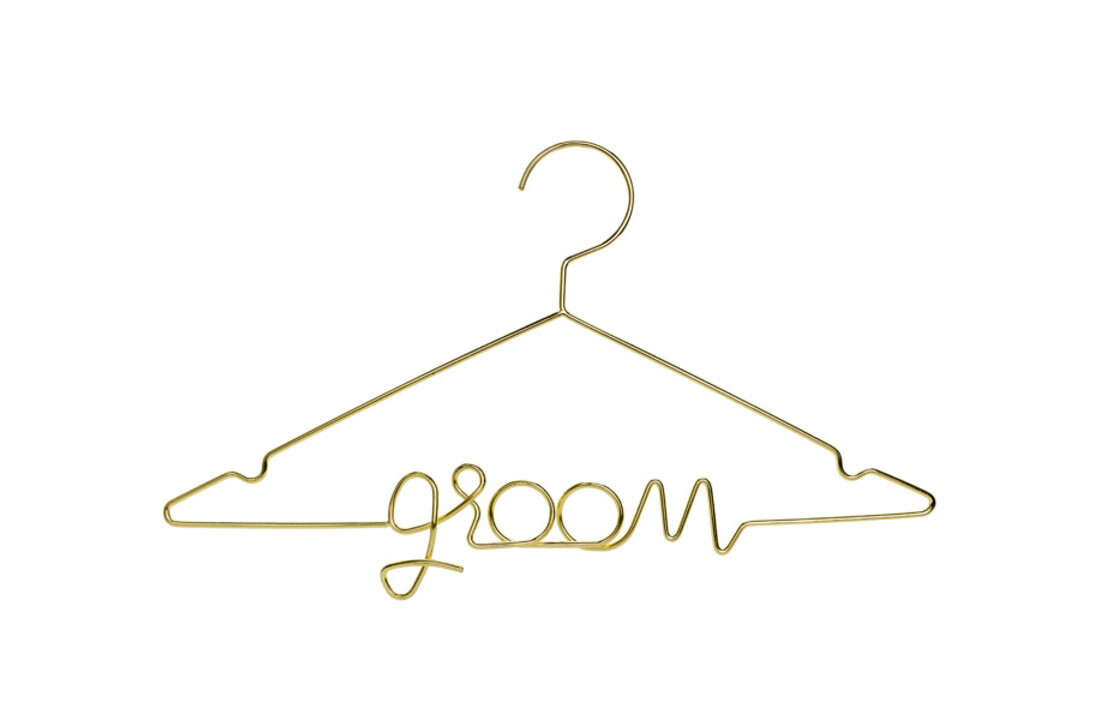Kledinghanger groom - goud metaal