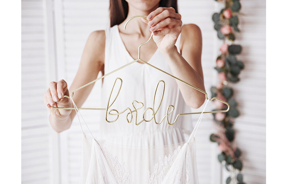 Kledinghanger bride - goud metaal