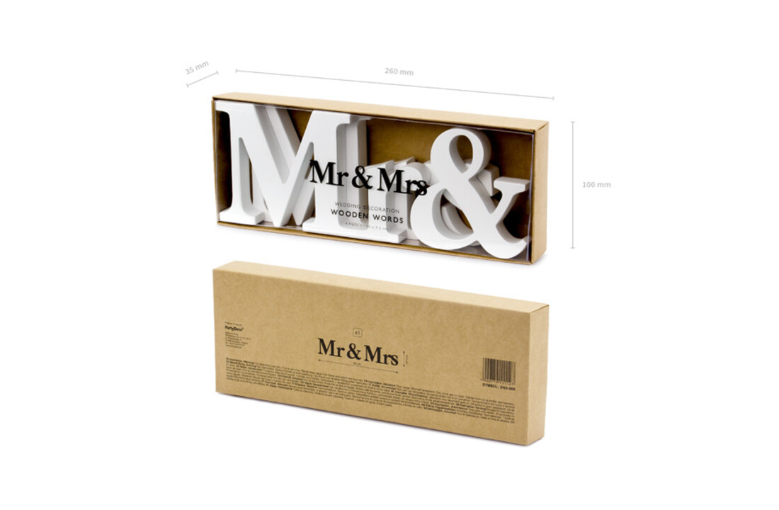 Mr & Mrs - Houten decoratie - wit