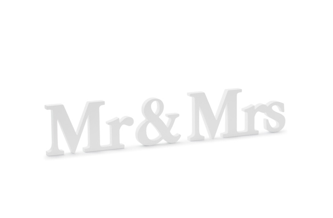 Mr & Mrs - Houten decoratie - wit
