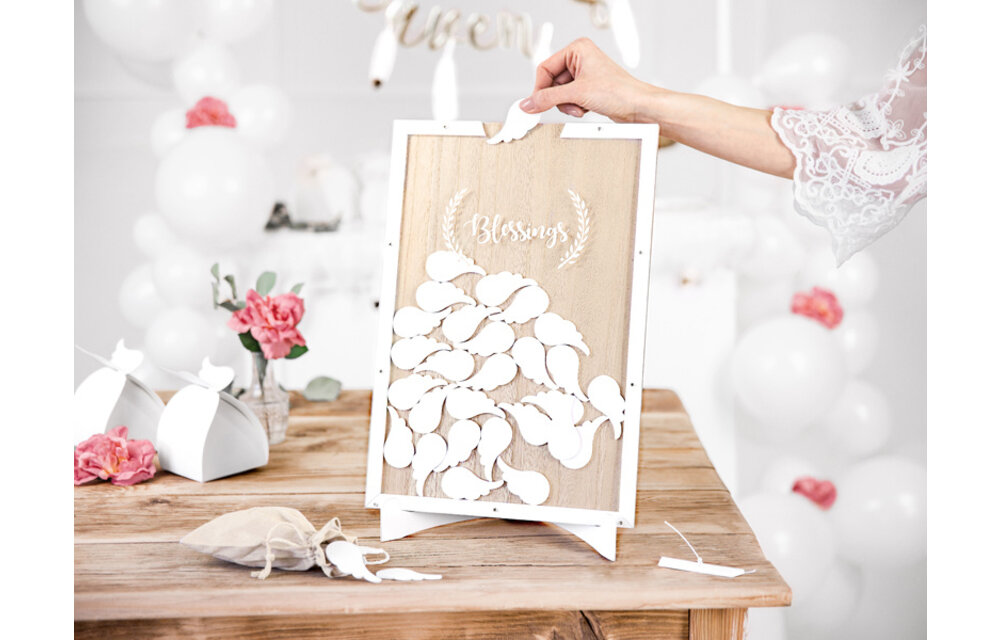 Gastenboek blessings - 30 houten vleugeltjes