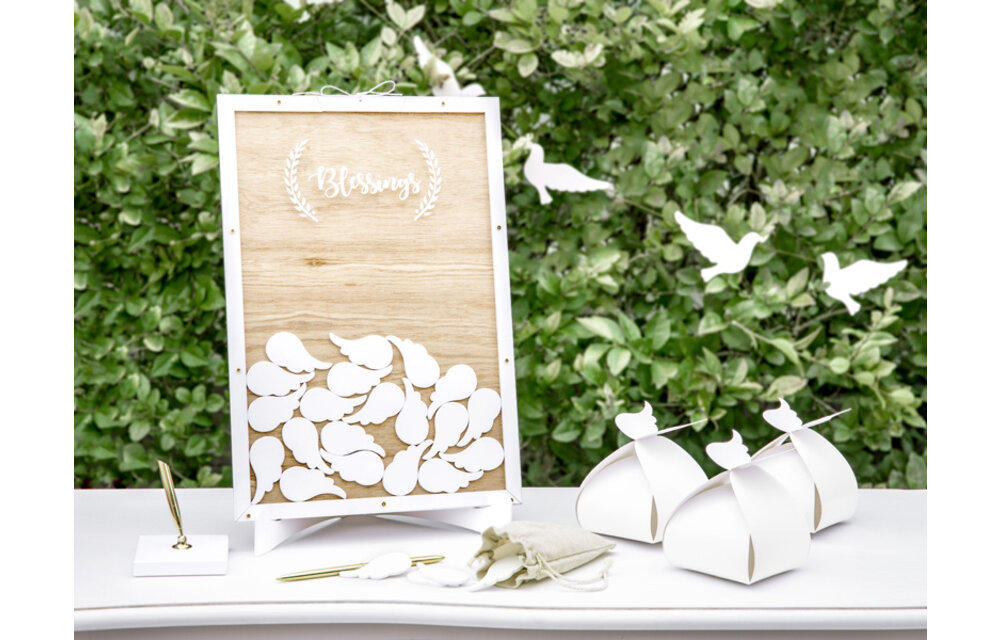 Gastenboek blessings - 30 houten vleugeltjes