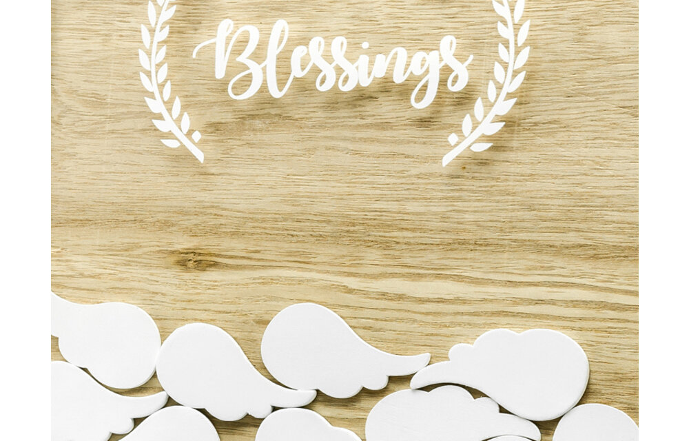 Gastenboek blessings - 30 houten vleugeltjes