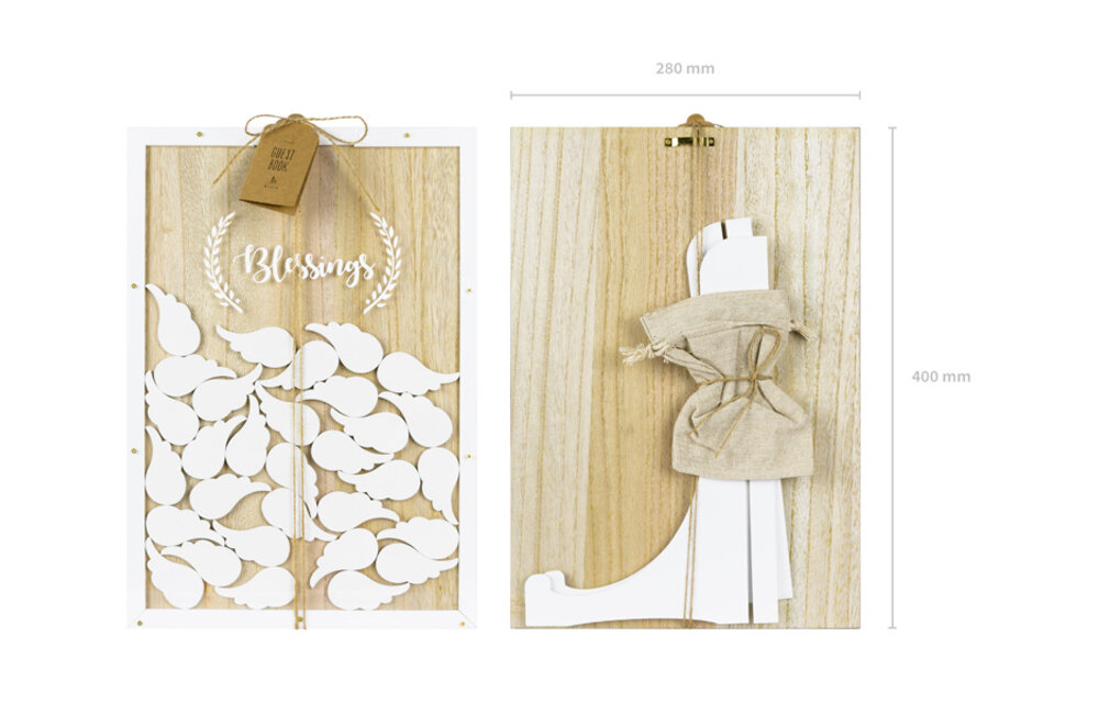 Gastenboek blessings - 30 houten vleugeltjes