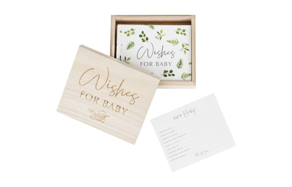 Wishes for baby - Advieskaarten in houten box