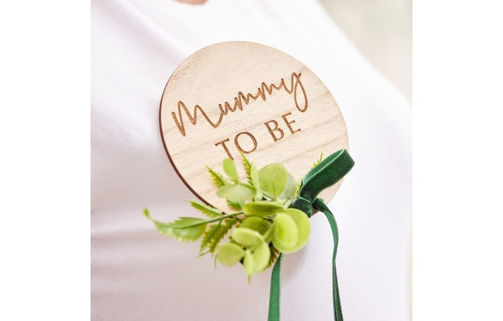 Mummy to be badge - hout