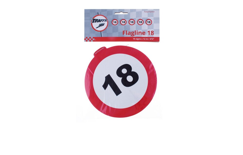 Bordjesslinger verkeersbord 18 jaar - 12 meter