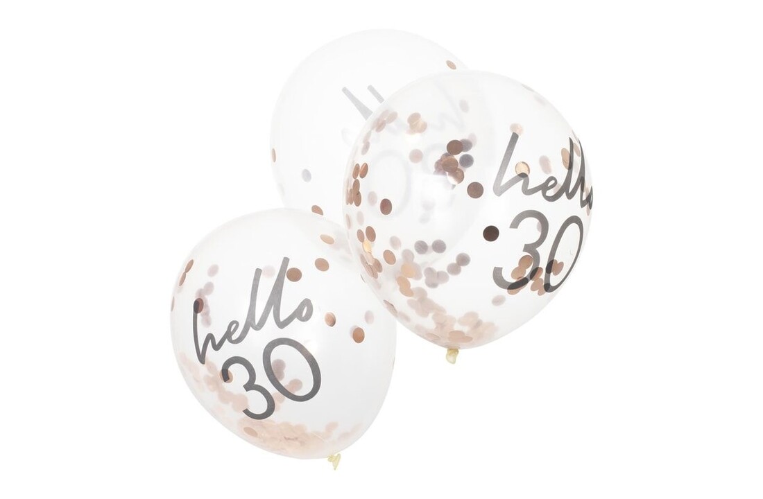5 Confettiballonnen 30 jaar | Hello 30