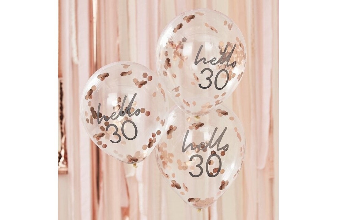 5 Confettiballonnen 30 jaar | Hello 30