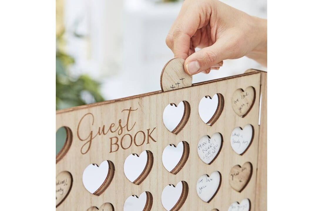 Gastenboek houten hart frame game