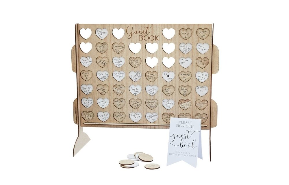 Gastenboek houten hart frame game