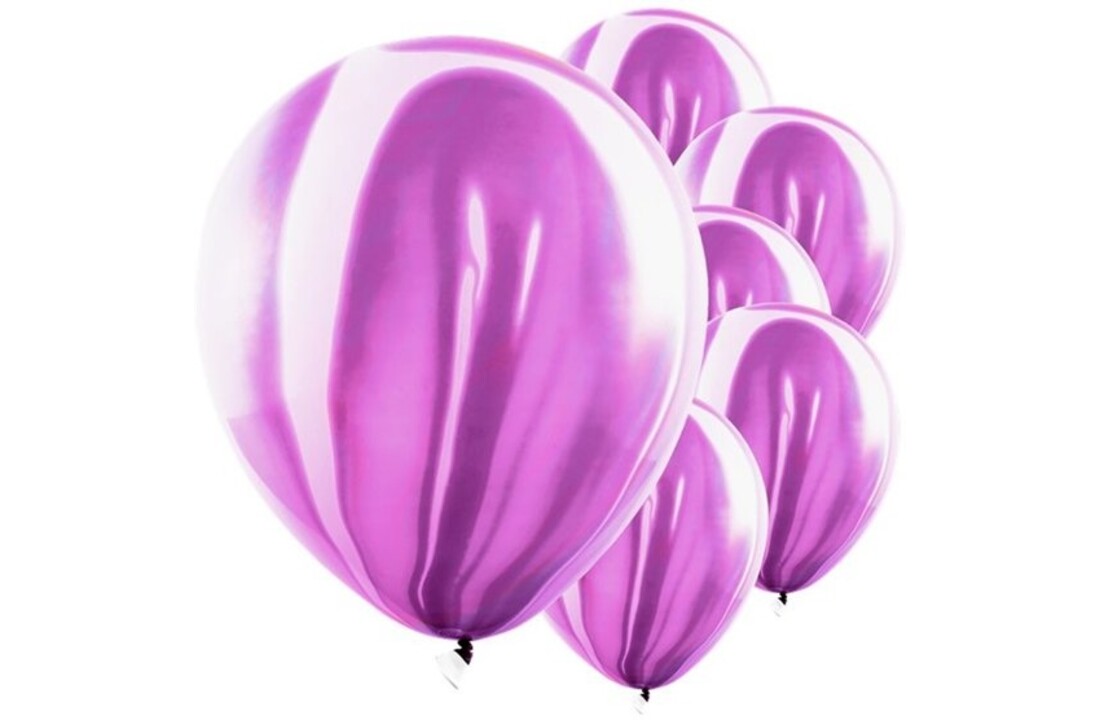 Marble ballonnen paars - 6 stuks