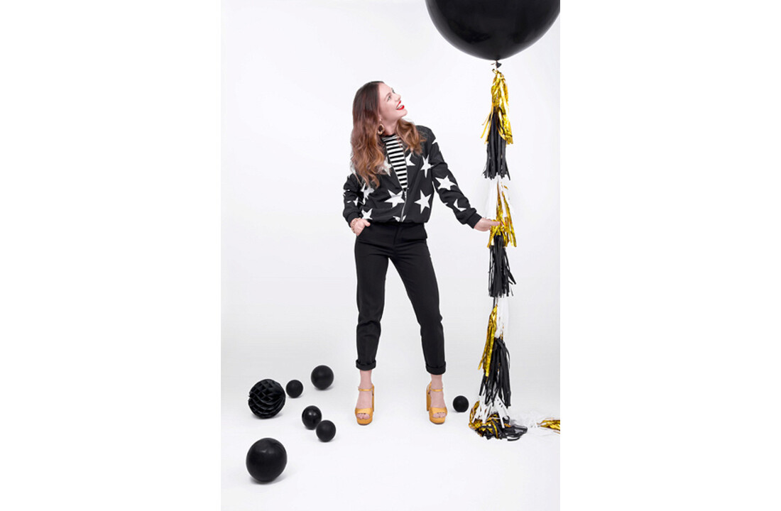 Reuzeballon zwart/black 100 centimeter