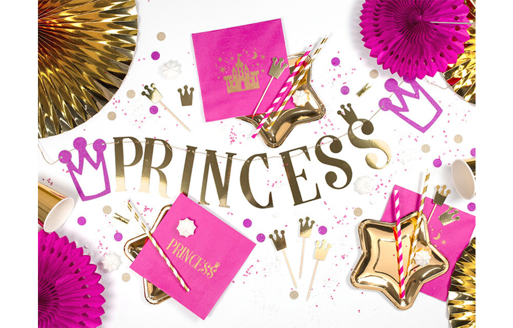 Cupcake / taart toppers kroon goud, 6 stuks